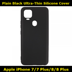 Plain BLACK Ultra-Thin Soft Silicone TPU Matte Gel Stylist Cover for iPhone 7/7 Plus/8/8 Plus Slim Fit Look